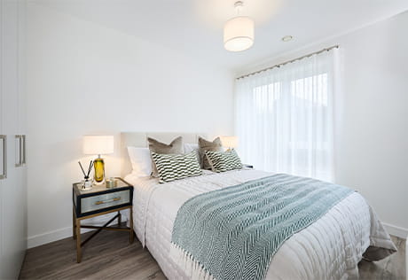 An image of a bedroom within a Fulham Reach showhome