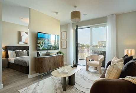 An interior Living / Bedroom area image from Fulham Reach