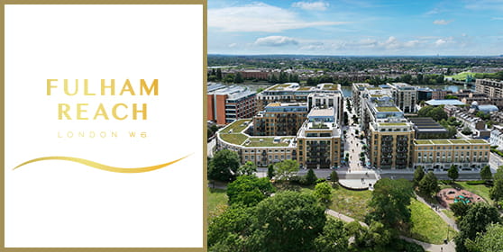 Exterior shot of Fulham Reach development