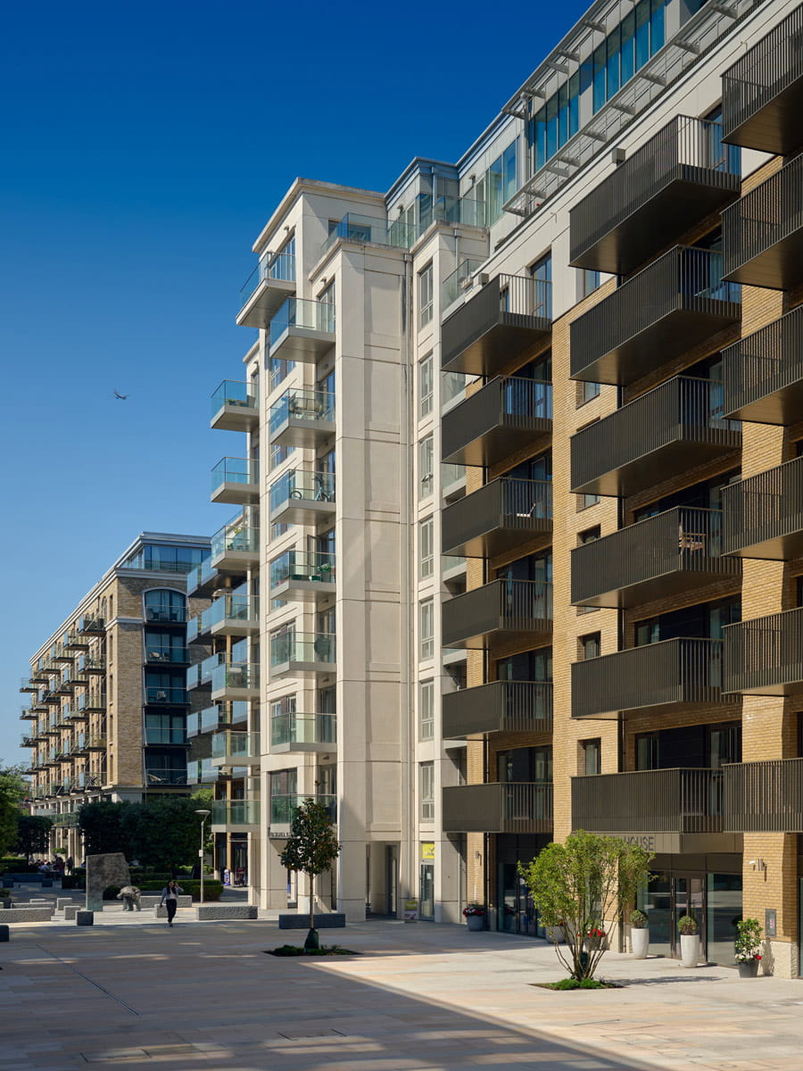CGI of exterior flat development.