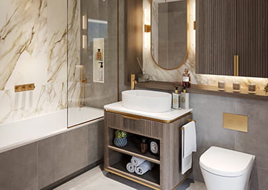 Interior image of bathroom at Palmer House