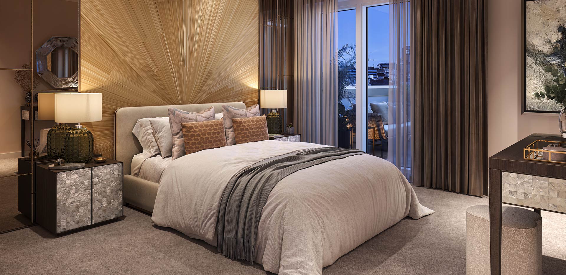 Fulham Reach, Palmer House, Interior Dawn, Bedroom