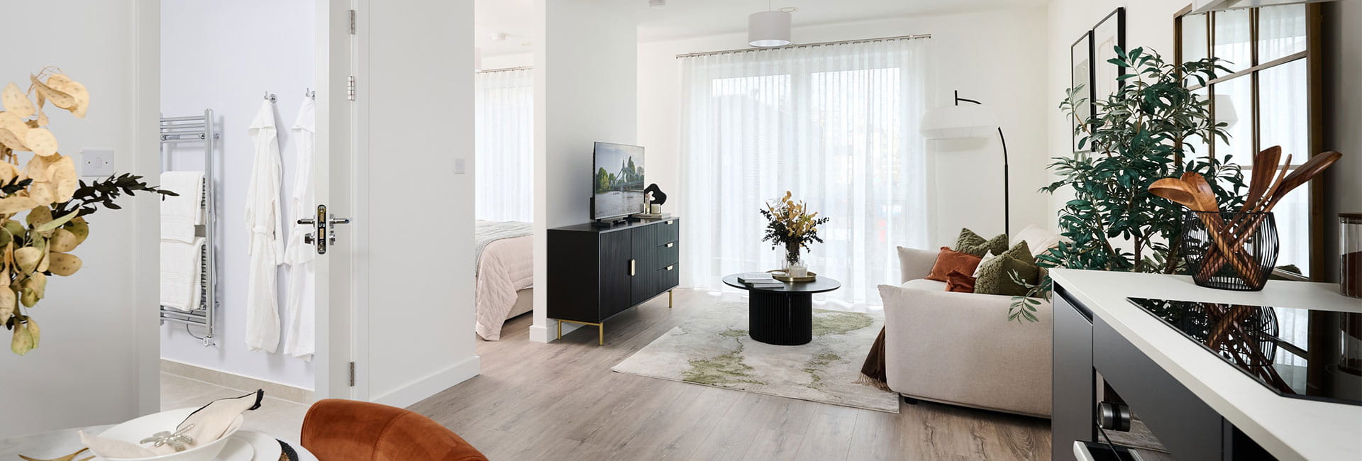 Fulham Reach home, light and spacious living area