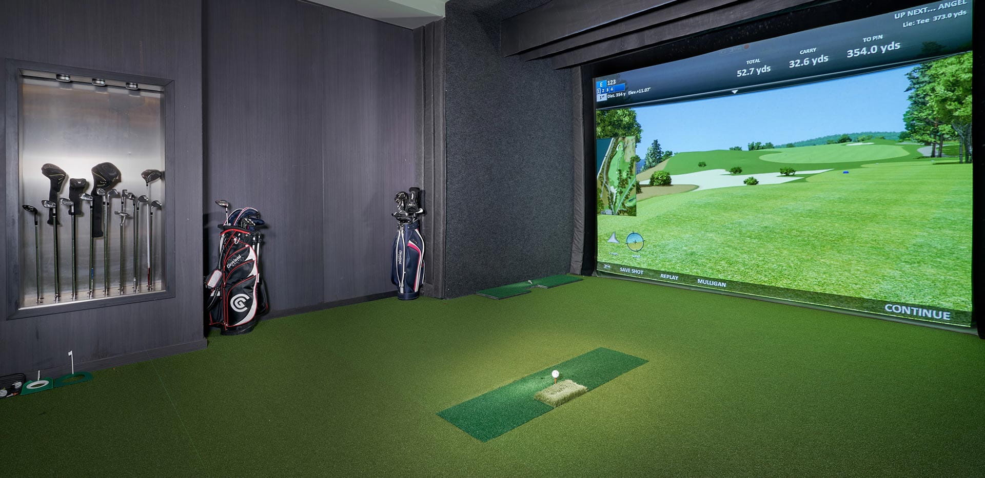 A CGI image of the Virtual Golf Area at Fulham Reach