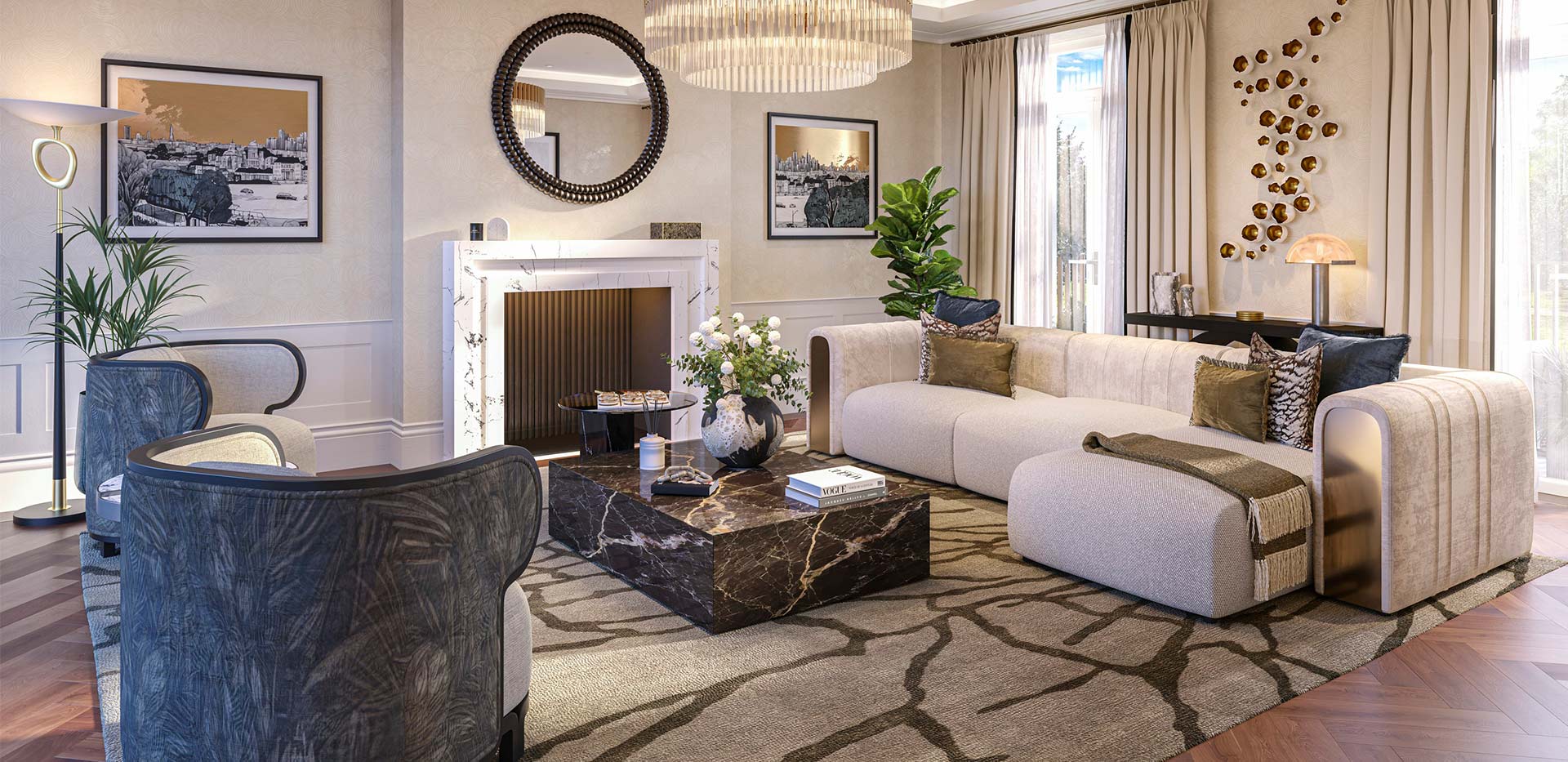 An interior Living image at the Fulham Reach 