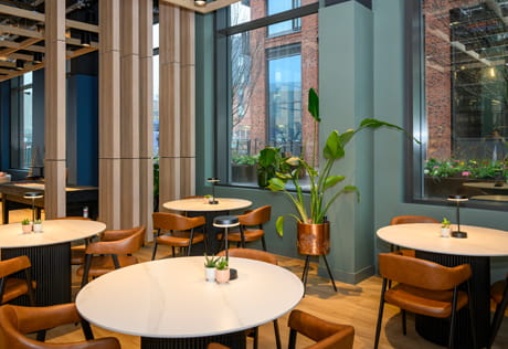 Glasswater Locks Development: Restaurant cafe area with modern decor