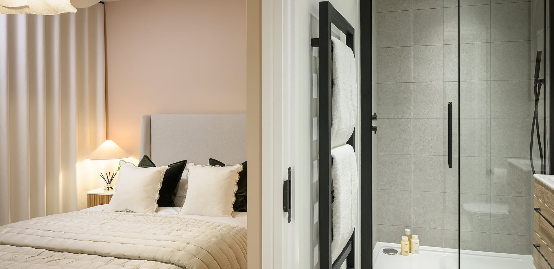 Image of a bedroom showing the entrance to the en suite