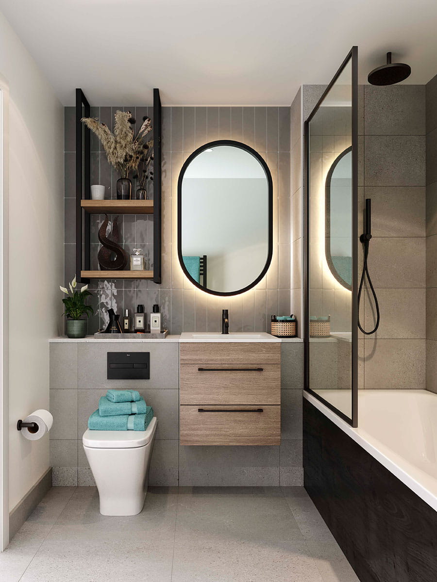 Interior bathroom image at Glasswater Locks