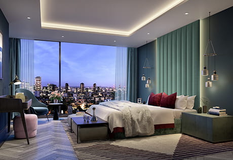 Image of a penthouse bedroom