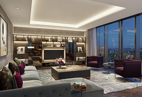 Image of a penthouse living area