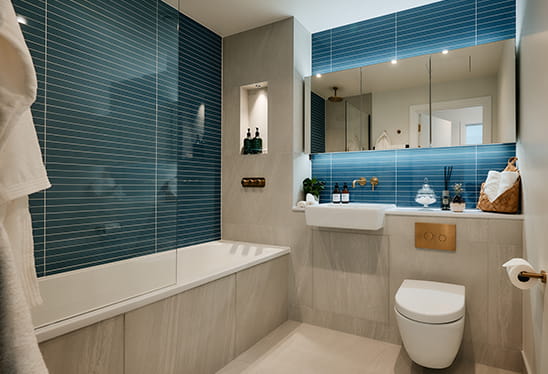 St George, Grand Union, Waterview House, Specification, Dark Bathroom