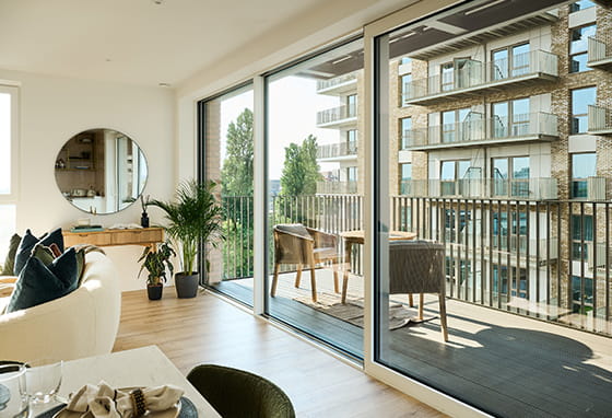 Grand Union home living space overlooking the development