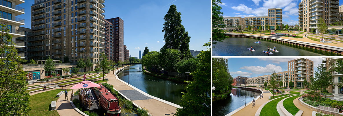 A montage of exterior images of Grand Union