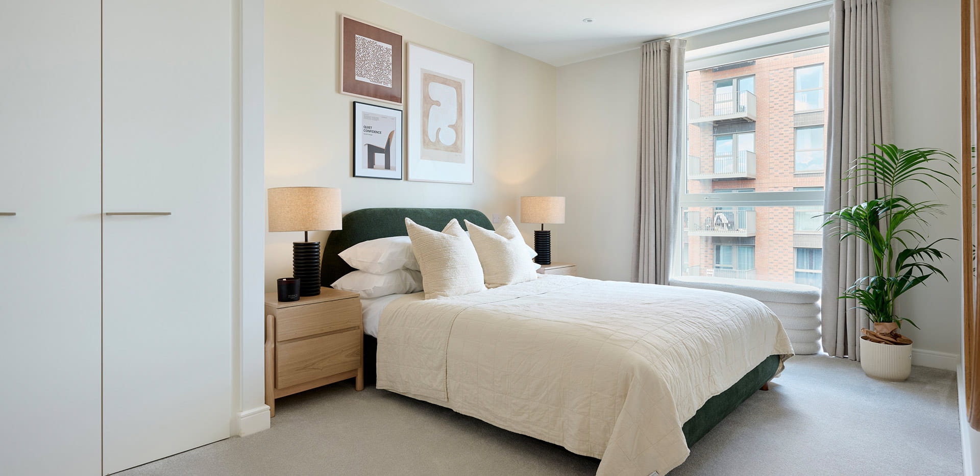 The Iris, spacious bedroom with development views