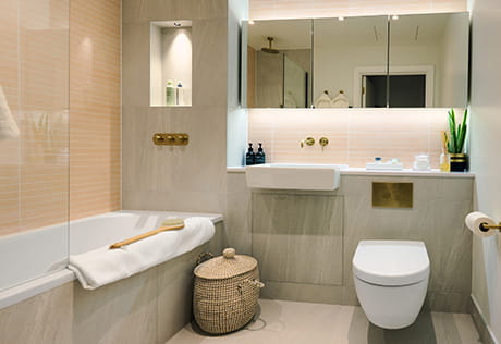 An interior bathroom image within a showhome at Waterview House, Grand Union