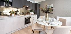 The Longwater Collection dining area with cream seats