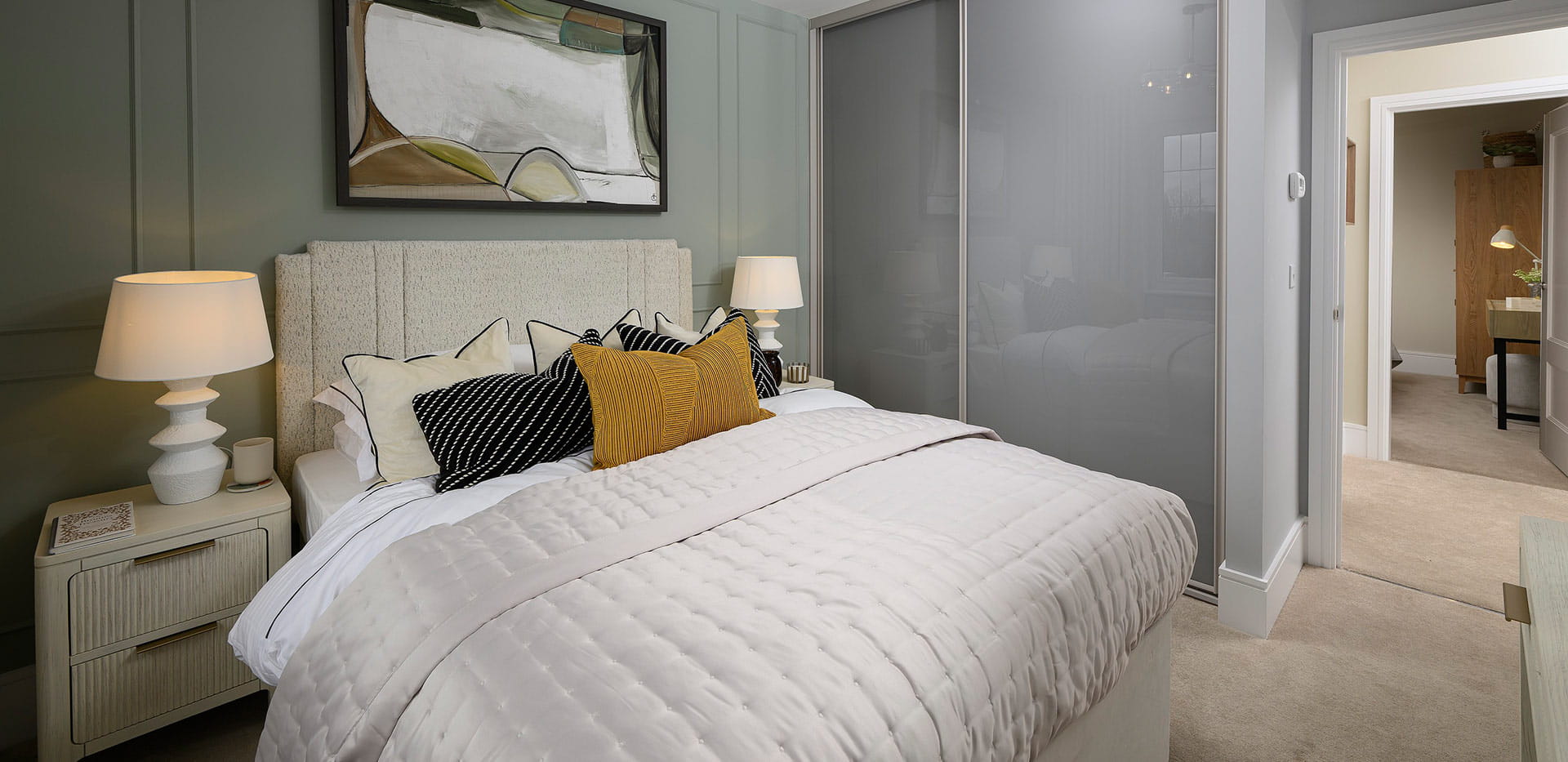 An interior Bedroom image showing the wardrobe in the room