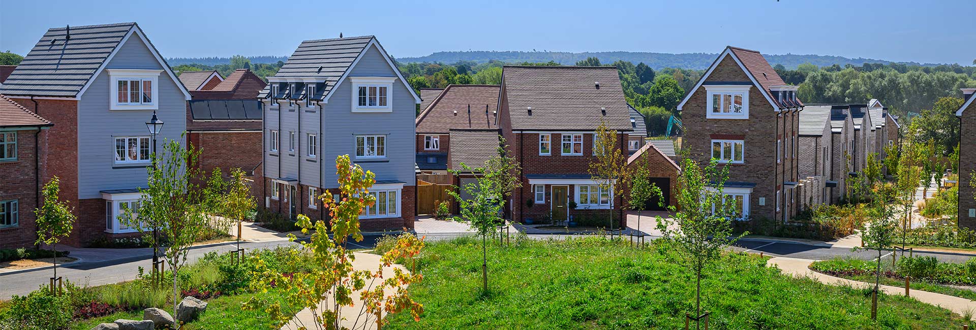 An exterior photograph of a street scene at Hareshill