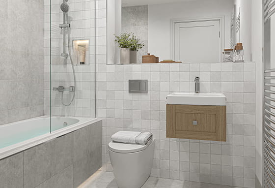 Hareshill - The Bloom Collection bathroom with a light design