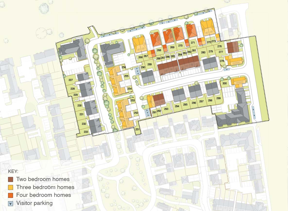 A illustration of The Grove Collection Site Plan with labels