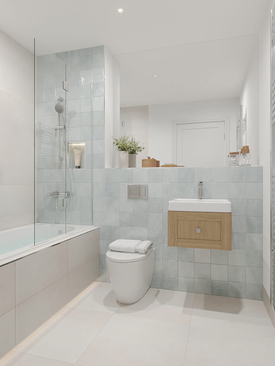 Hareshill, The Woodland Collection bathroom with a light design