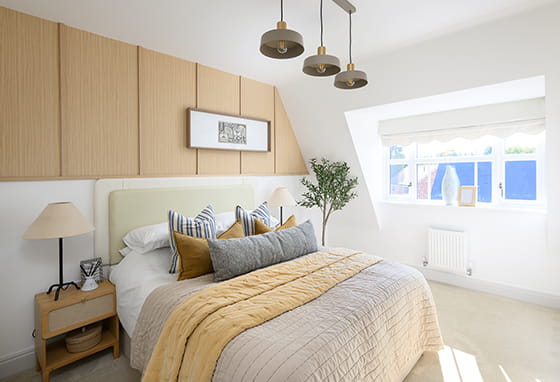 An interior photograph of a Bedroom at Camellia Court