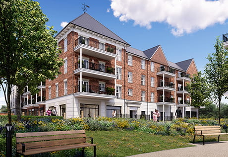 An exterior CGI of the Camellia Court Building