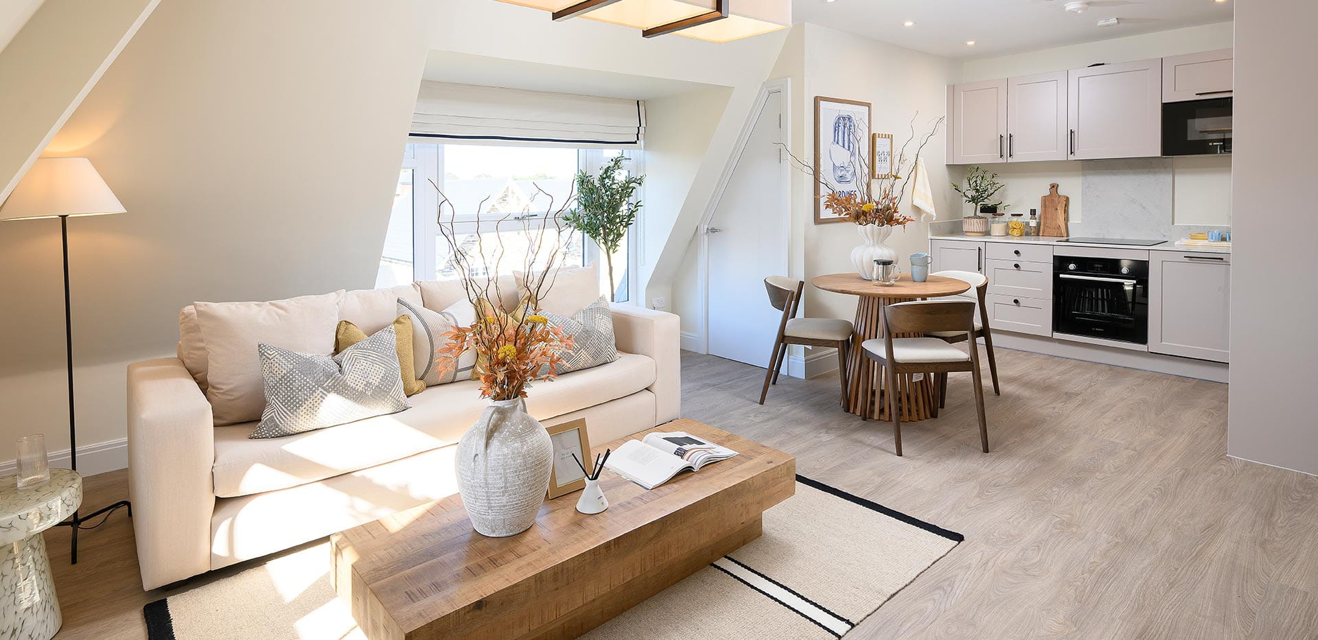 Hartland Village, Camellia Court apartments spacious and light filled living area