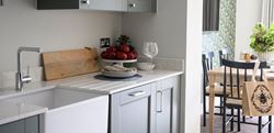 Hartland Village kitchen with grey cupboards