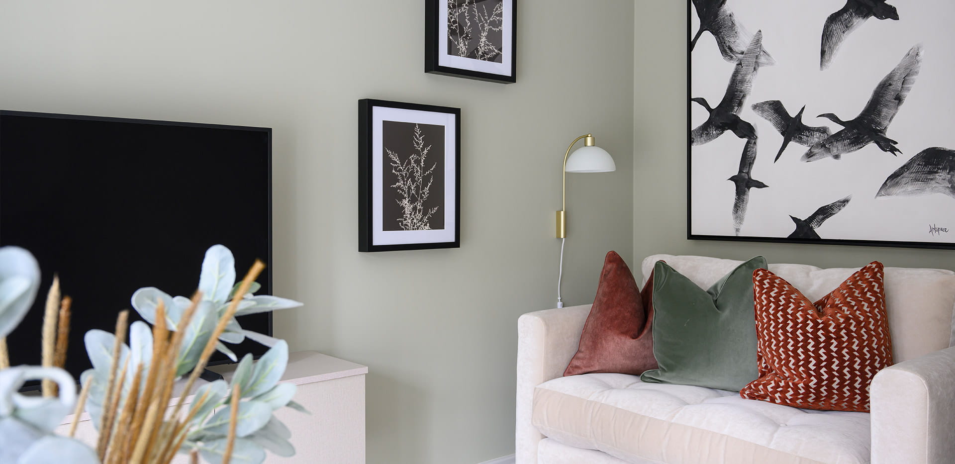 Hartland Village open living area with a neutral finish