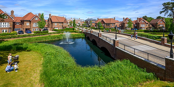 An exterior photograph of Hartland Village