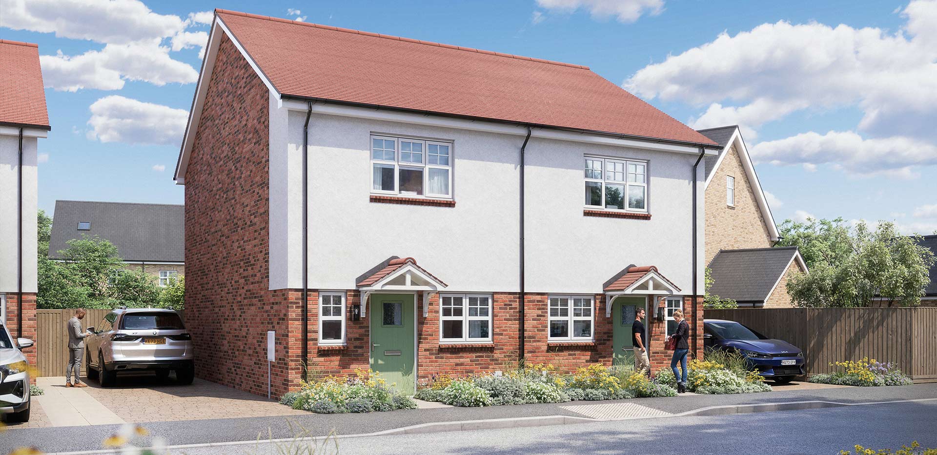 An exterior CGI of the Holly at Pinewood Green