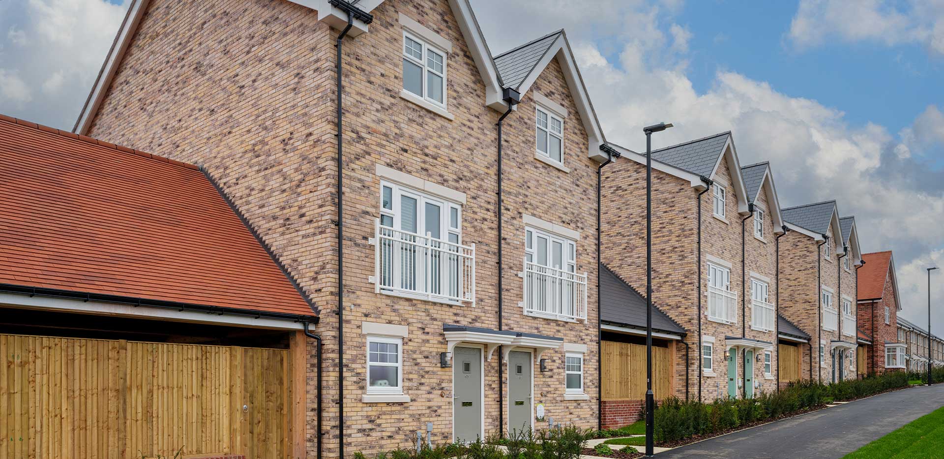 Hartland Village, Pinewood Green, homes exterior street scene