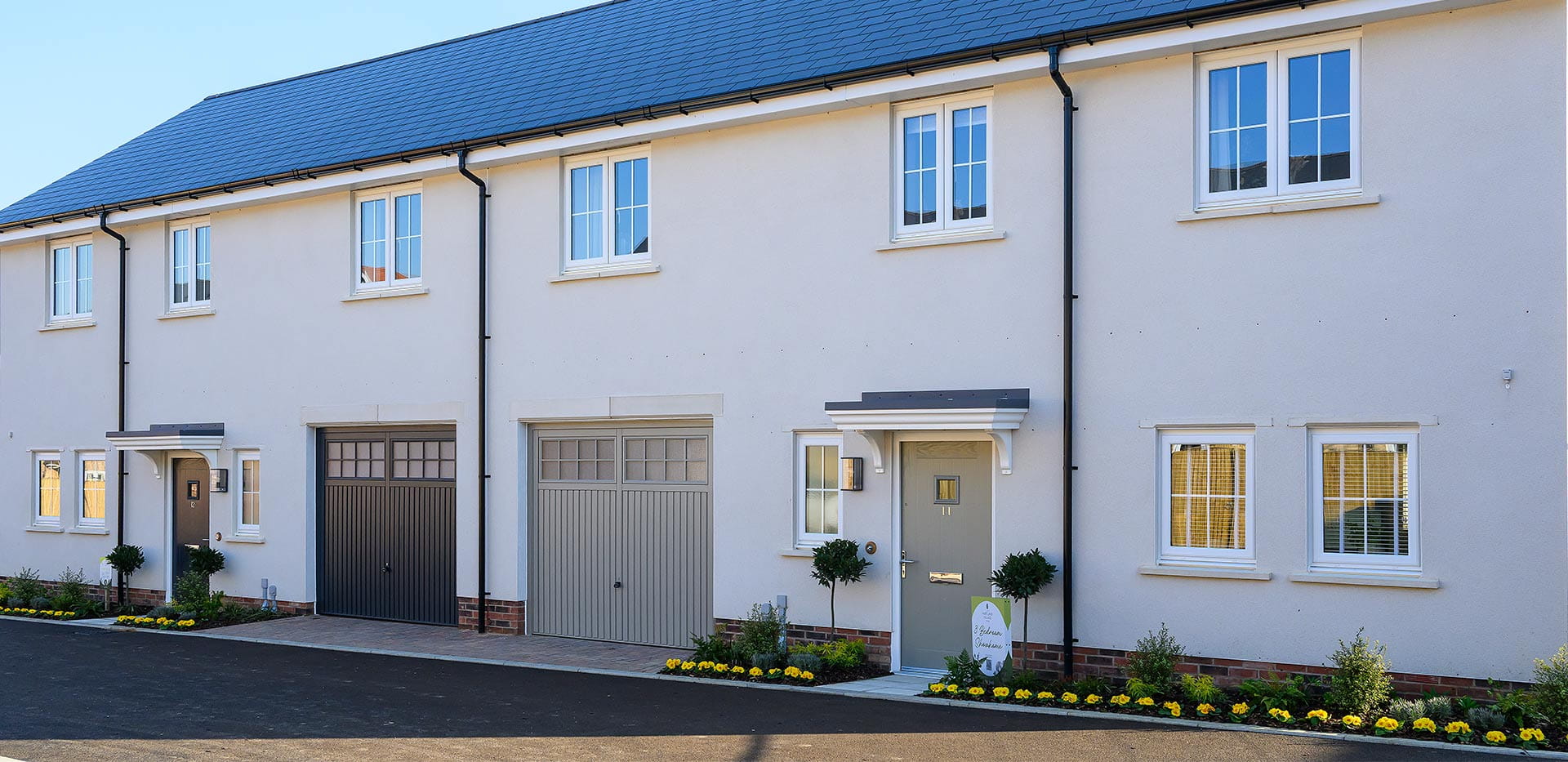 Hartland Village, Pinewood Green, homes exterior street scene
