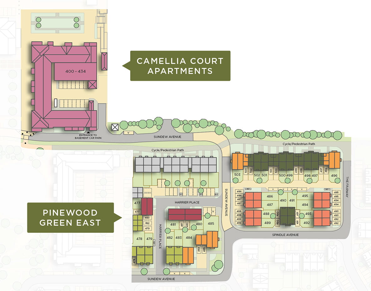 An Site Plan of Pinewood Green phase 