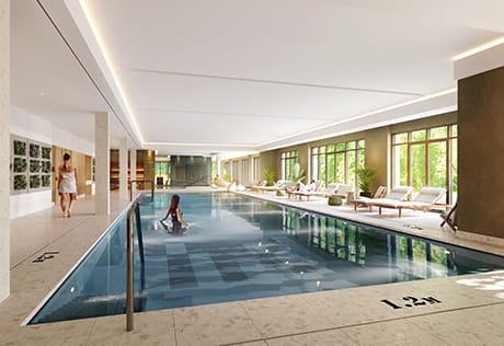 An Image of the Swimming Pool at the Riverside Club at Heron Wharf