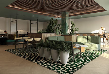 An image of the new resident's lounge at Heron Wharf