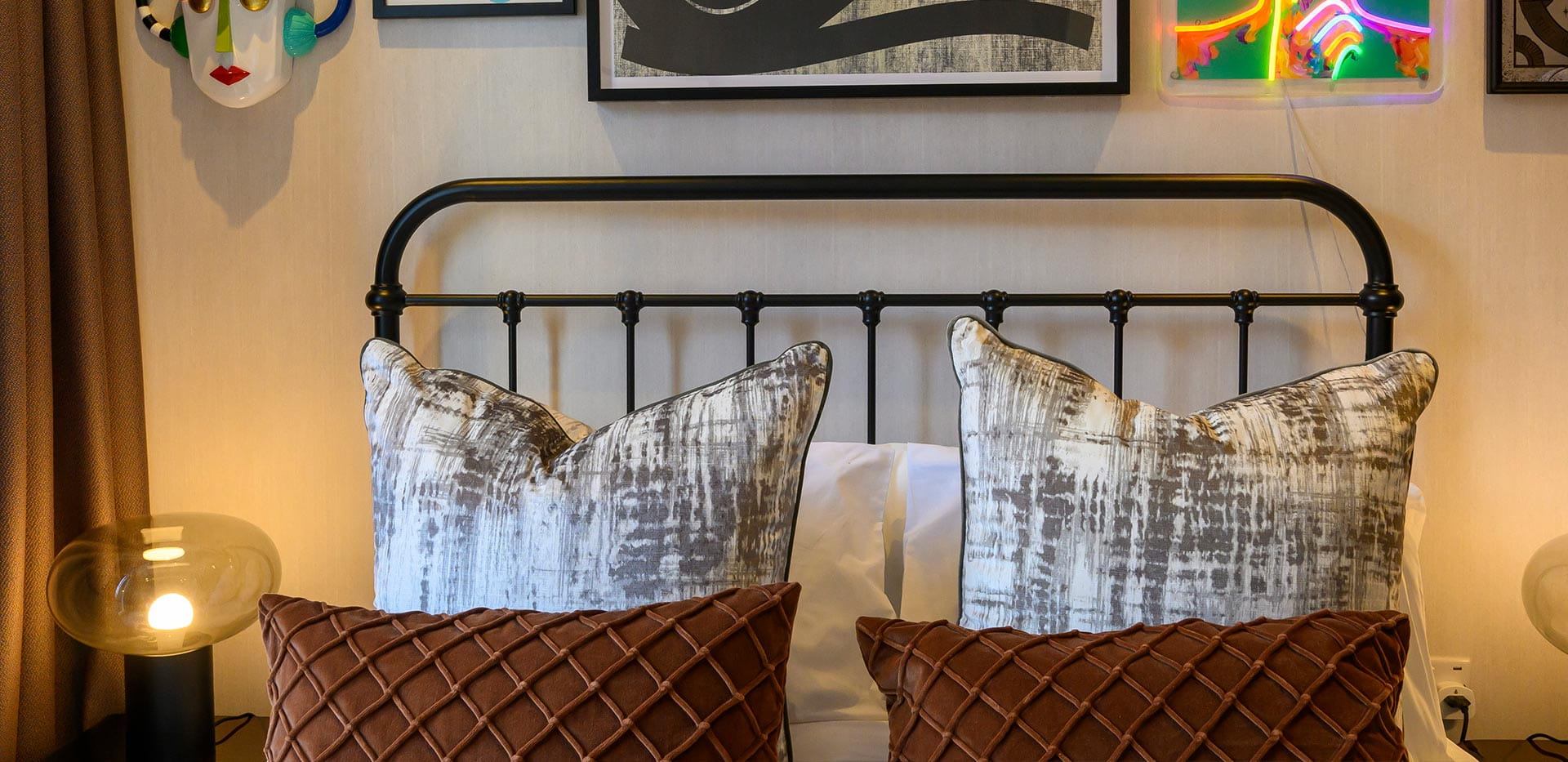 An image of a Bedroom close up of the bed at Heron Wharf