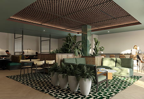 CGI of the lounge at the Riverside Club