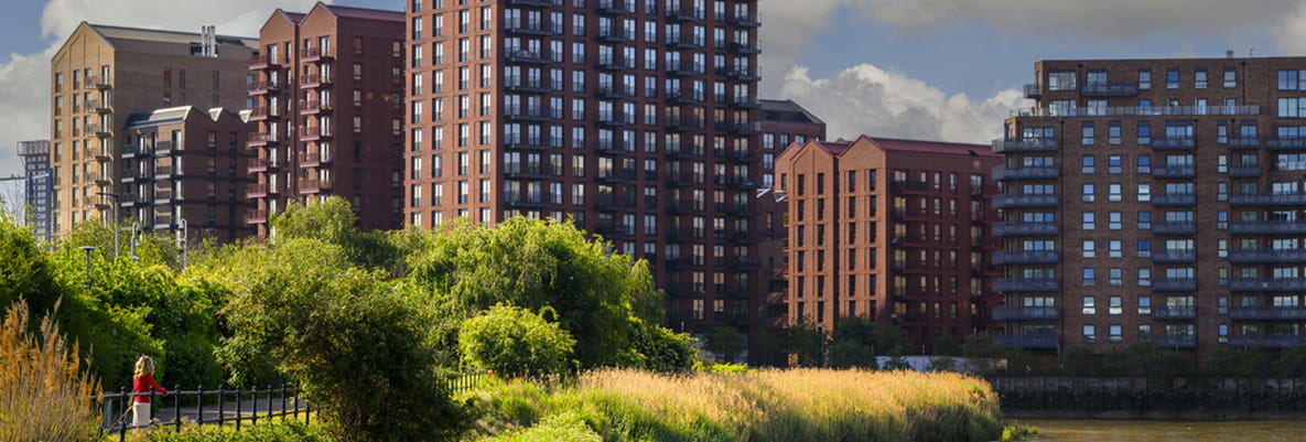 An exterior photograph of Heron Wharf