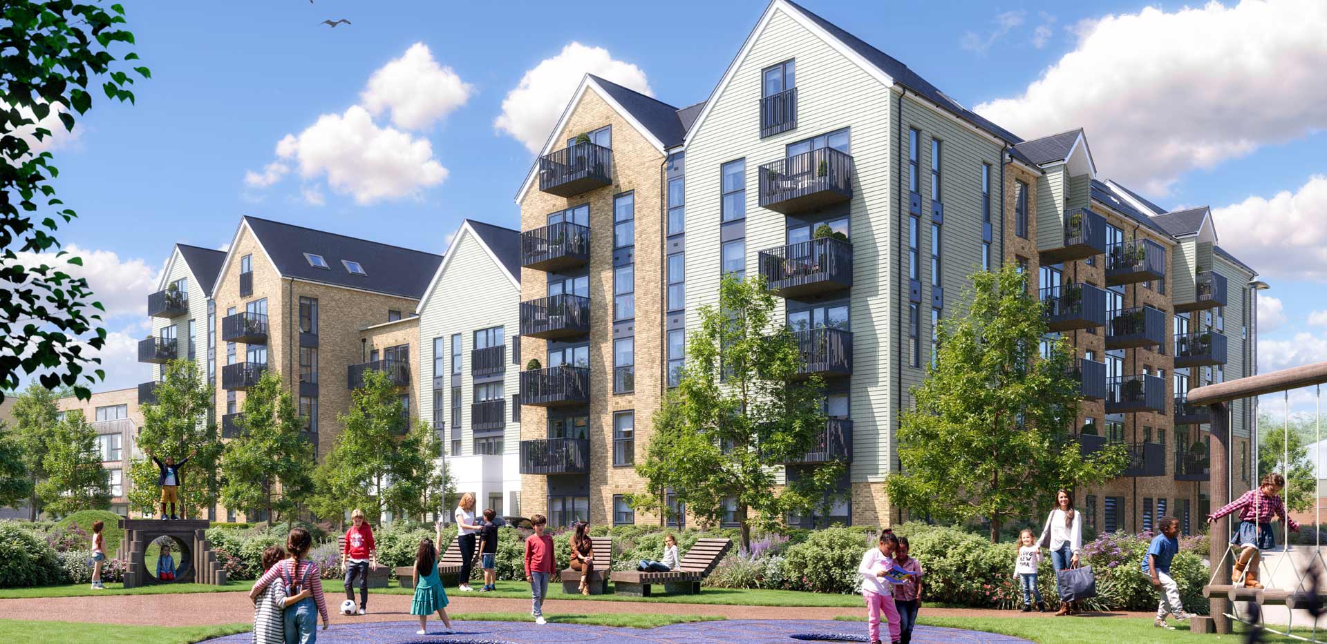 CGI of new build development building