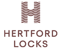 An image of the Hertford Locks logo with a white background