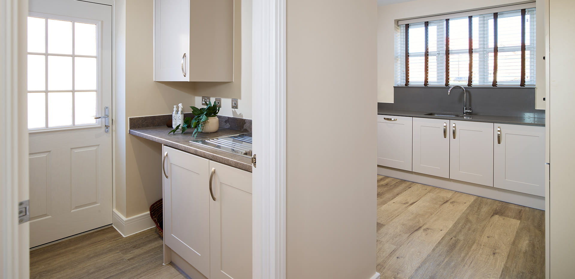An interior image of the Utility and Kitchen areas at The Cornflower