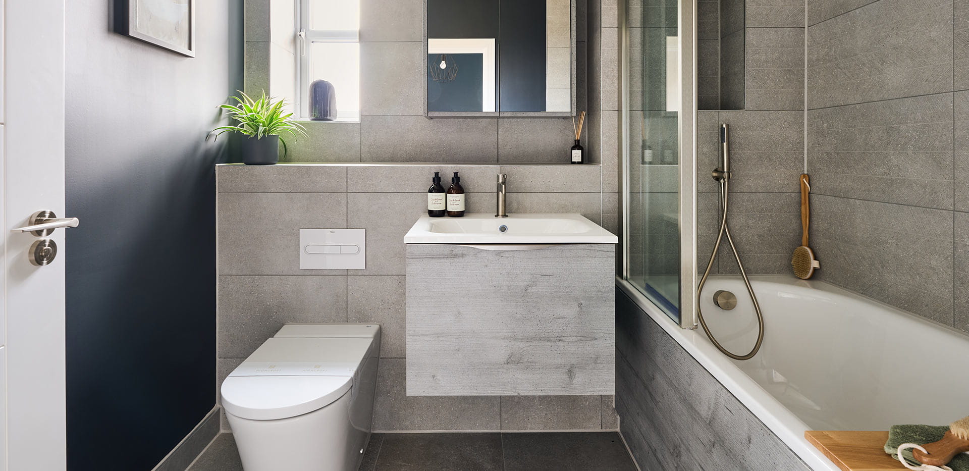 Interior image of the bathroom at The Violet