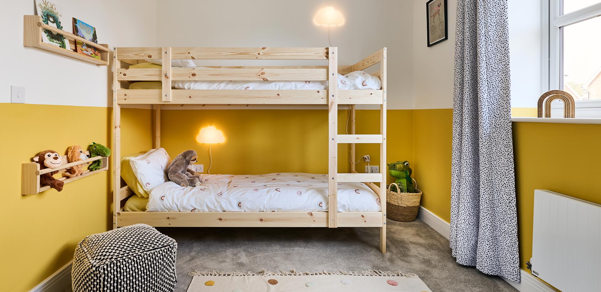 Interior image of the bedroom at The Violet