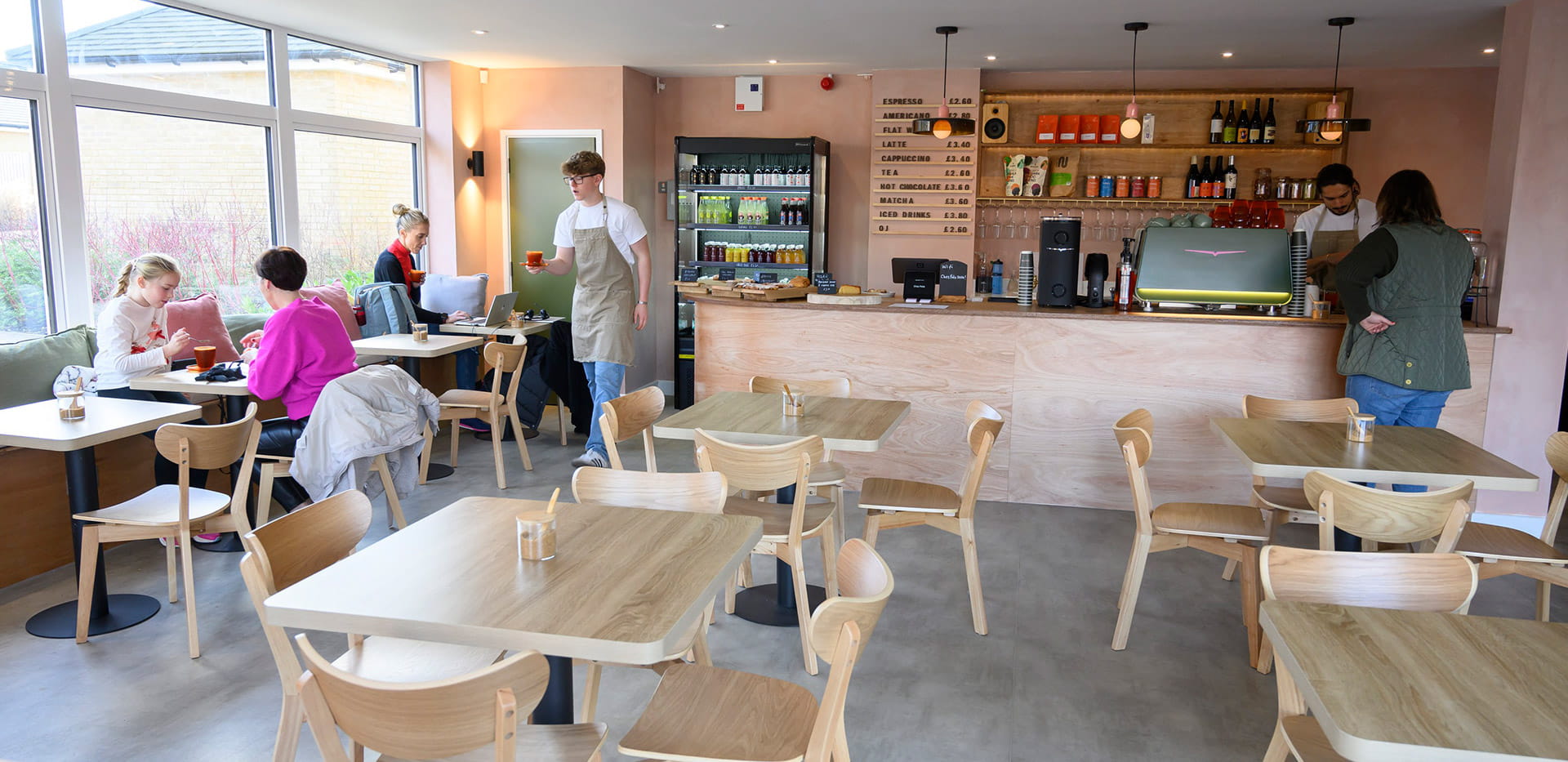 Customers enjoying their coffees at Chez Polie