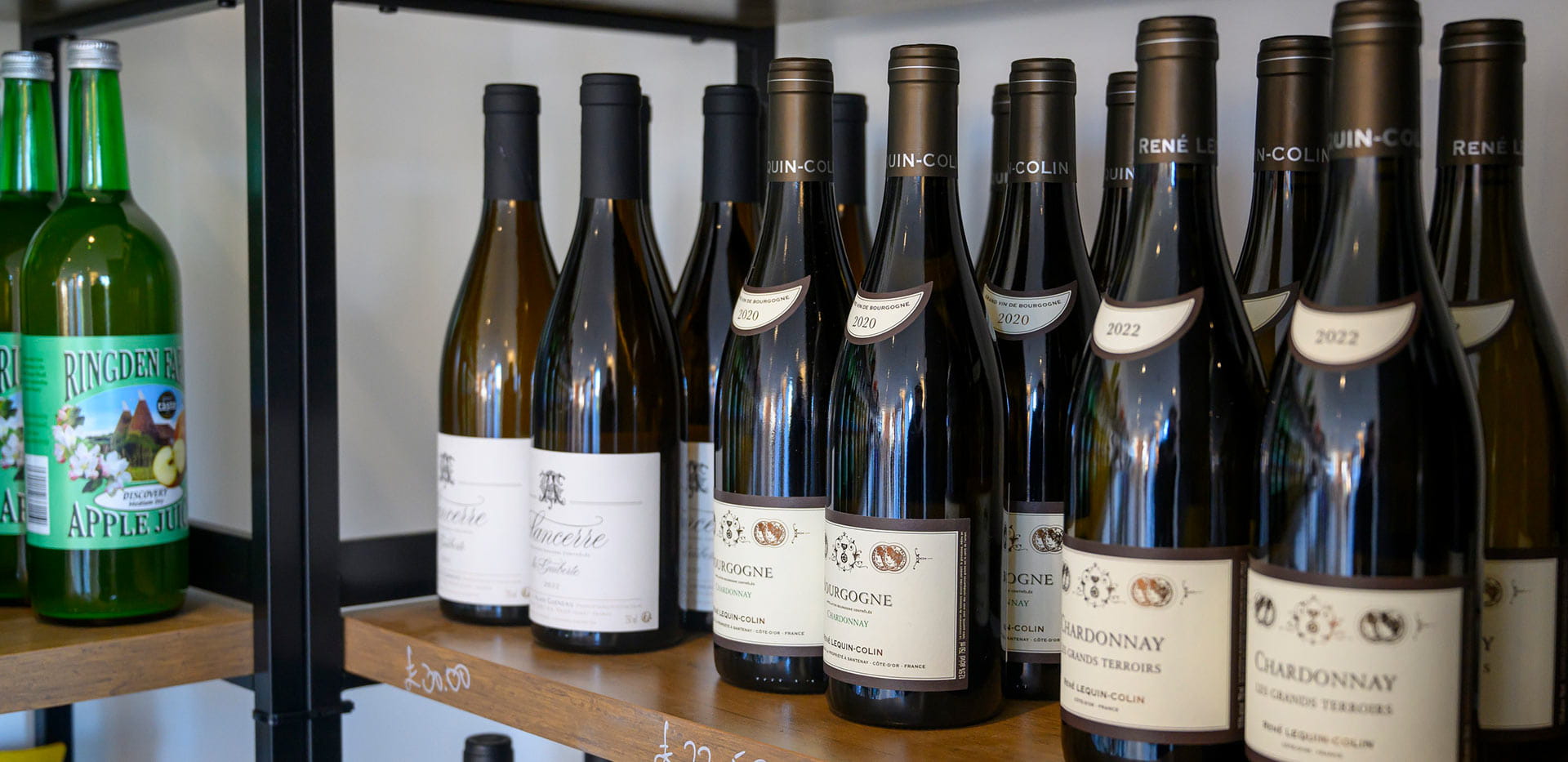 Selection of wines at Chez Polie