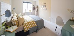Highwood Village bedroom with a yellow design