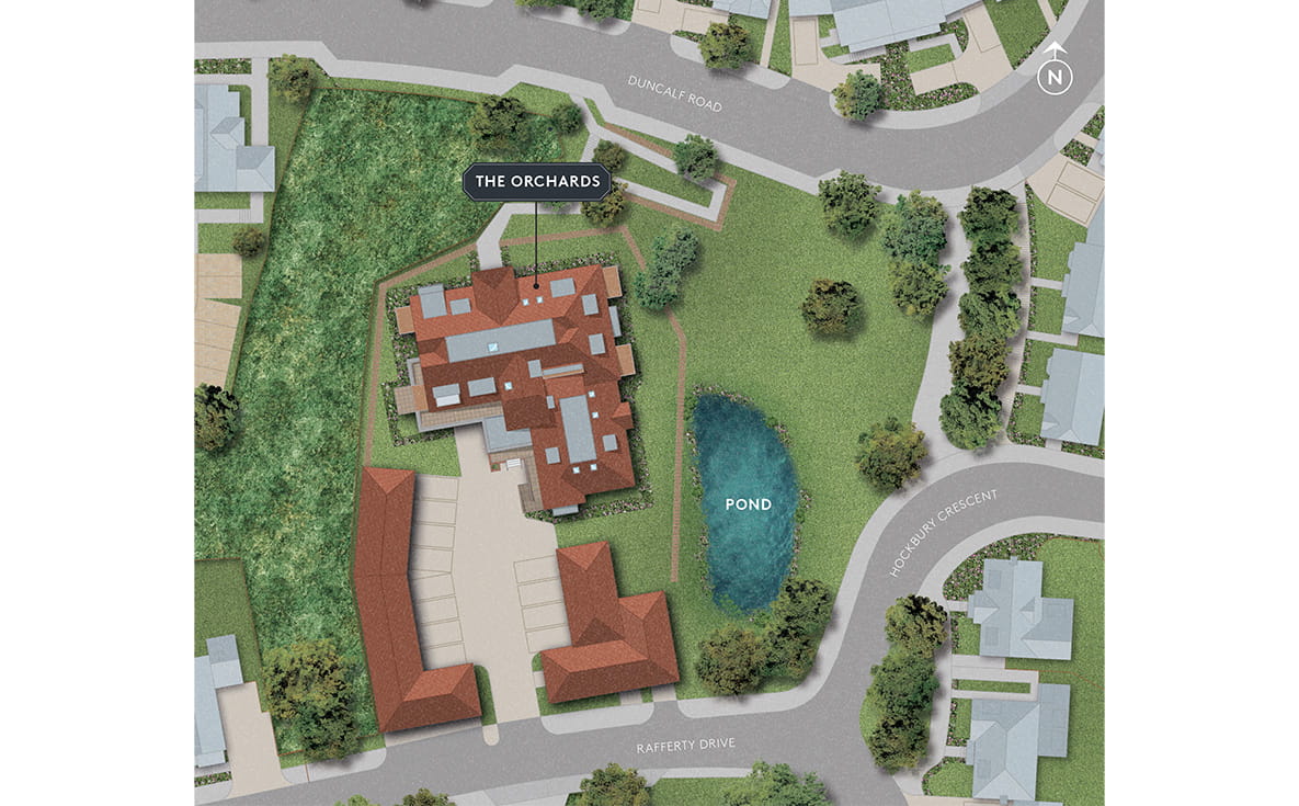 Hollyfields, Apartments, The Orchards - Site Plan