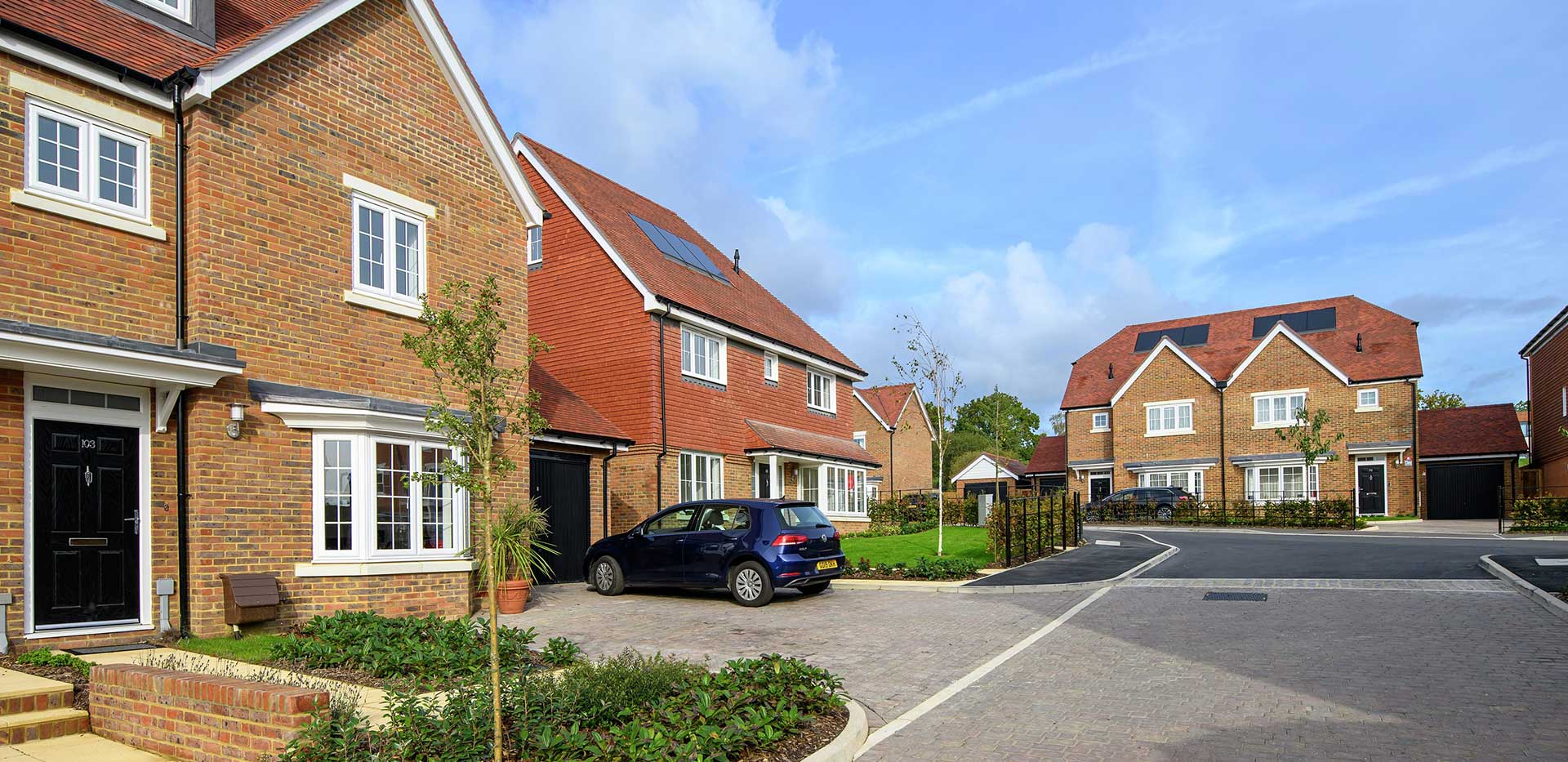 Exterior shot of Hollyfields homes